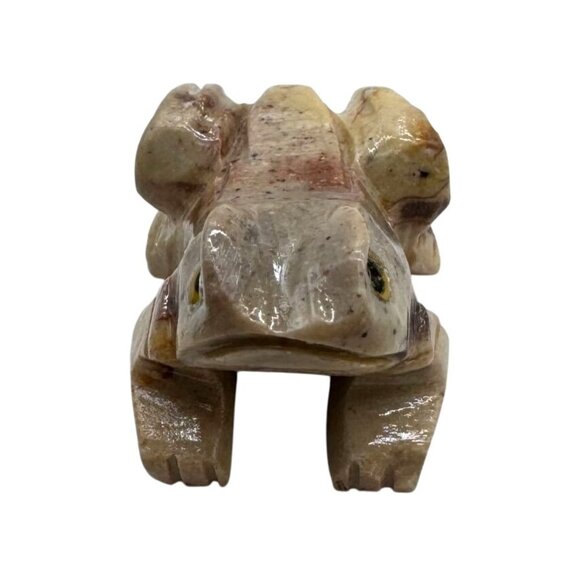 Mini Carved Soapstone Frog Figurine Handmade In Peru .75" X 1" Unique - Picture 3 of 6